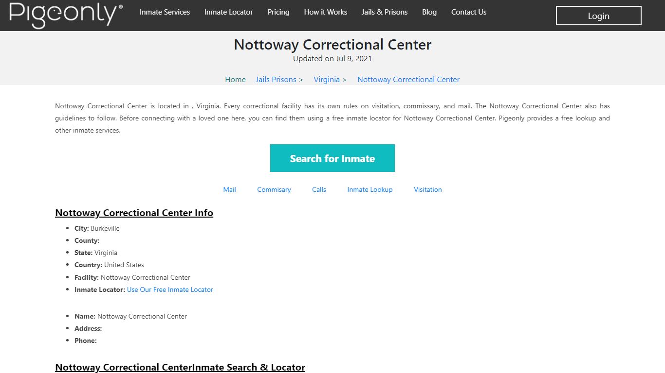 Nottoway Correctional Center Inmate Lookup | Virginia